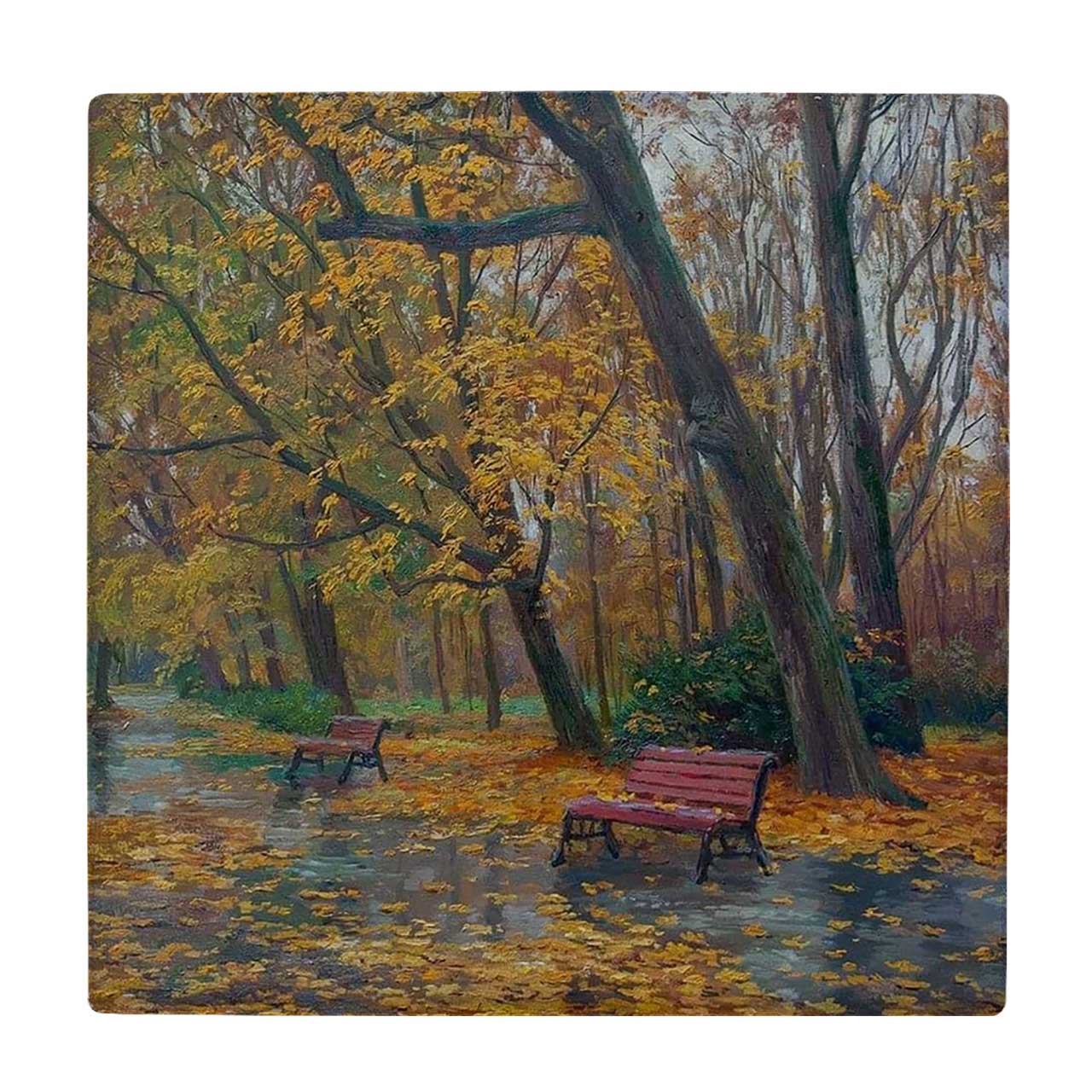  زیر لیوانی  طرح نقاشی پارک پاییزی کد    5927763_4670