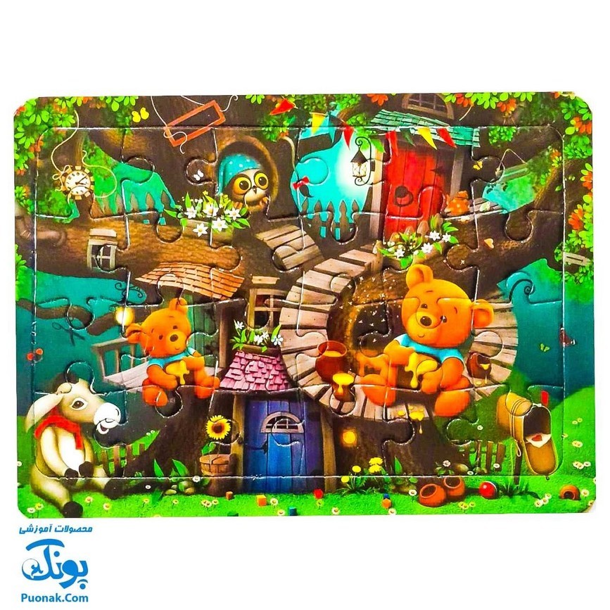 پازل طرح حیوانات اهلی و وحشی مقوایی پشت وایت بردی