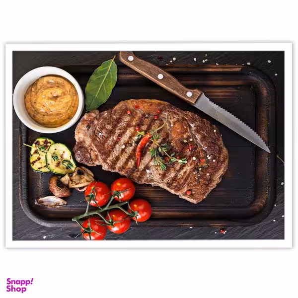 تابلو بکلیت طرح غذا رستوران گوشت گریل مدل W-14797