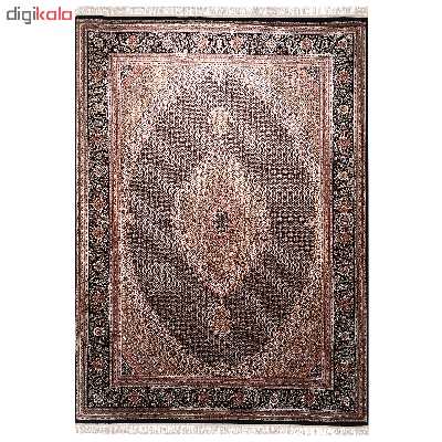 فرش ماشینی زمرد مشهد طرح ریز ماهی زمینه سورمه ای