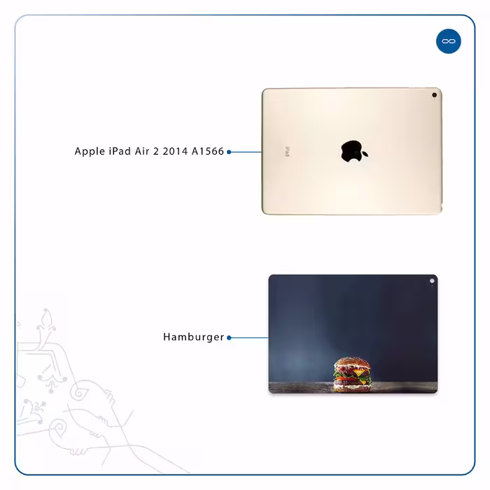 برچسب پوششی ماهوت مدل Hamburger مناسب برای تبلت اپل iPad Air 2 2014 A1566
