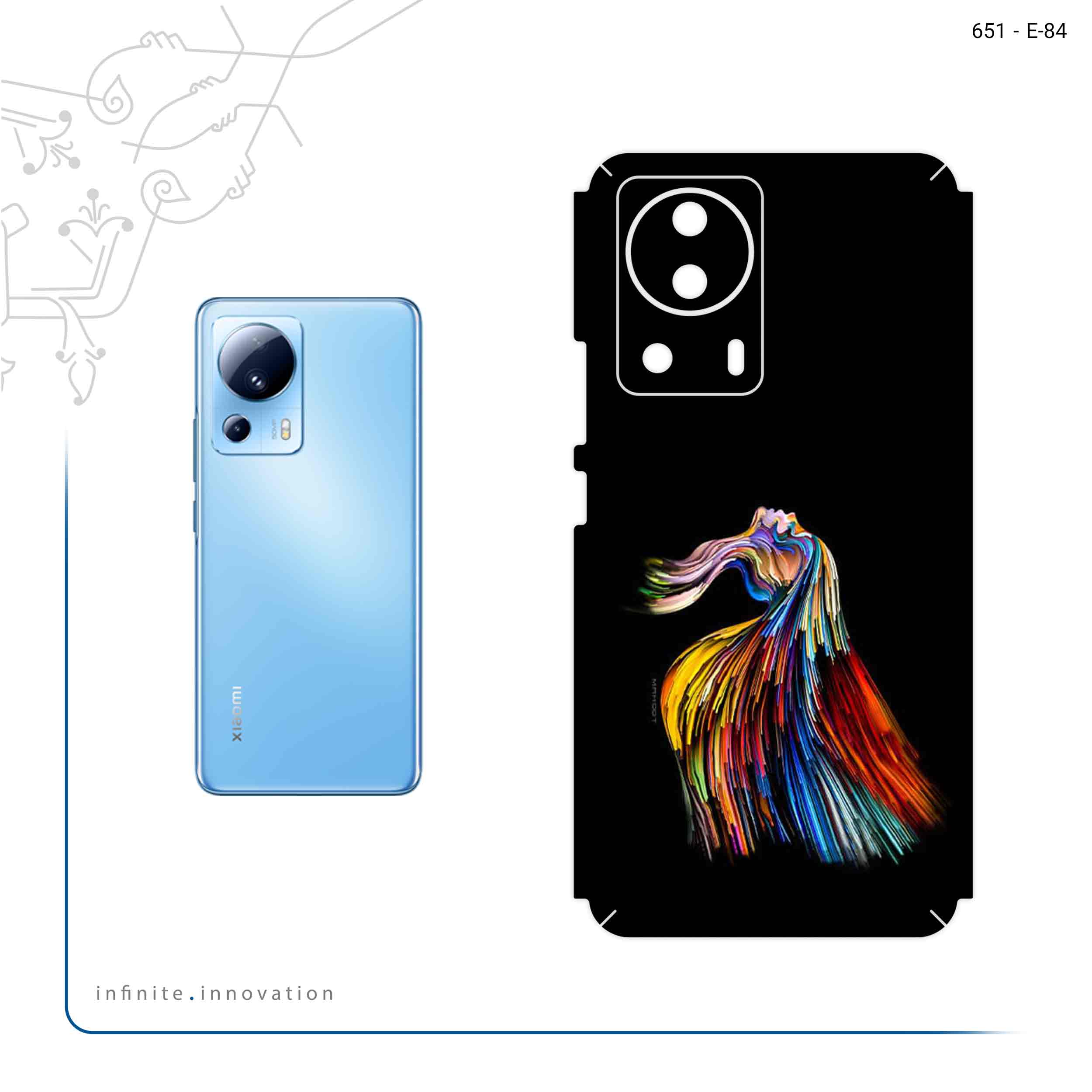 برچسب پوششی ماهوت مدل Rainbow Hair Digital Art مناسب برای گوشی موبایل شیائومی 13 Lite