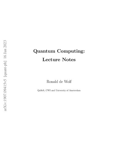 خرید و دانلود نسخه کامل کتاب Quantum Computing: Lecture Notes
