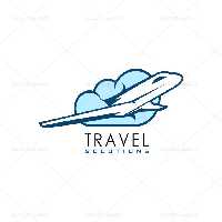 وکتور لوگو هواپیما آبی رنگ | گرافیک با طعم تربچه