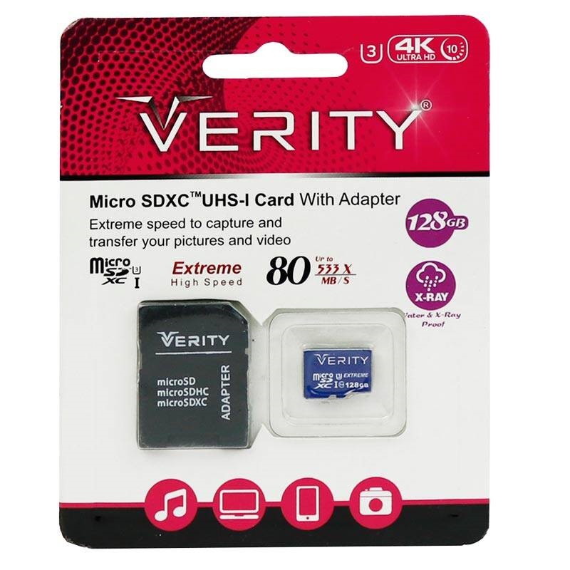 رم میکرو 128 گیگ وریتی Verity 533X U3 C10 80MB/s   خشاب