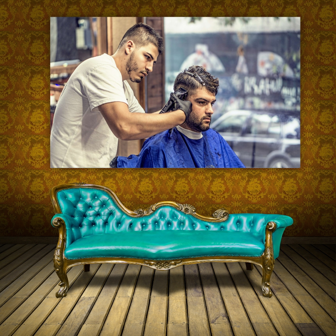 تابلو بوم طرح آرایشگاه مردانه مدل SDB894