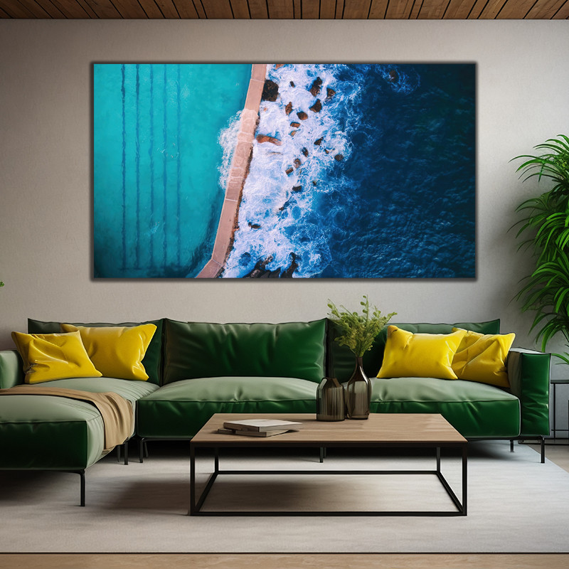 تابلو شاسی مدل دریا وصخره کد5459 | دنیای قاب