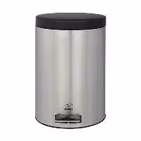 سطل زباله بهاز مدل پدالدار 6 لیتری سایلنت استیل مشکی