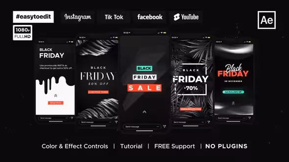 دانلود پروژه افتر افکت پست و استوری Black Friday