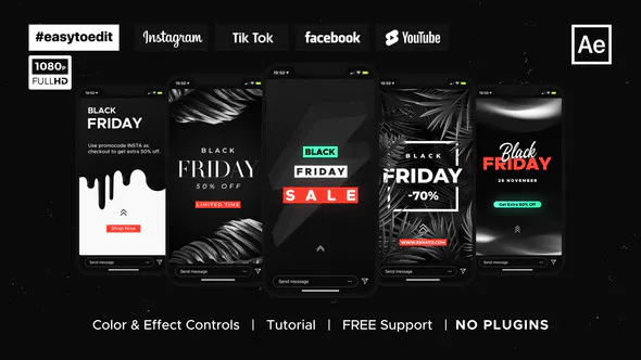 دانلود پروژه افتر افکت پست و استوری Black Friday