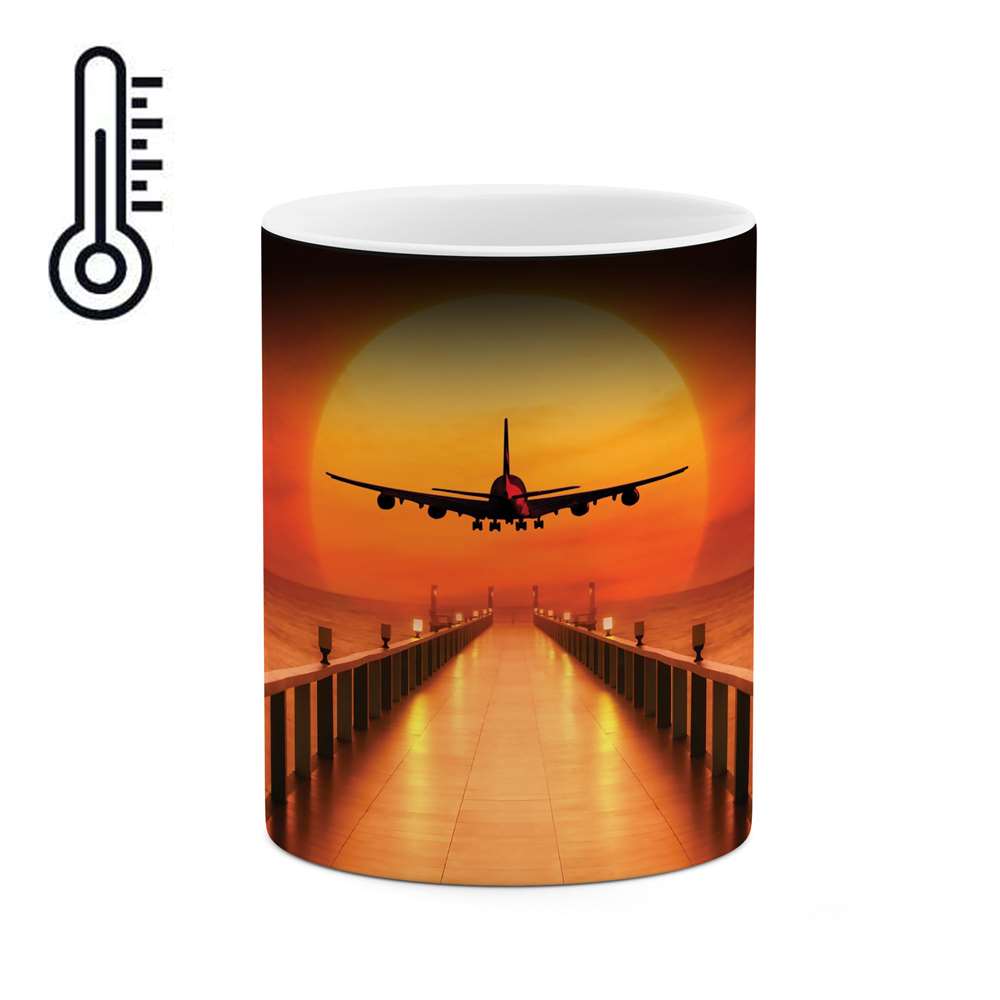 ماگ حرارتی طرح هواپیما در غروب مدل mgp00448