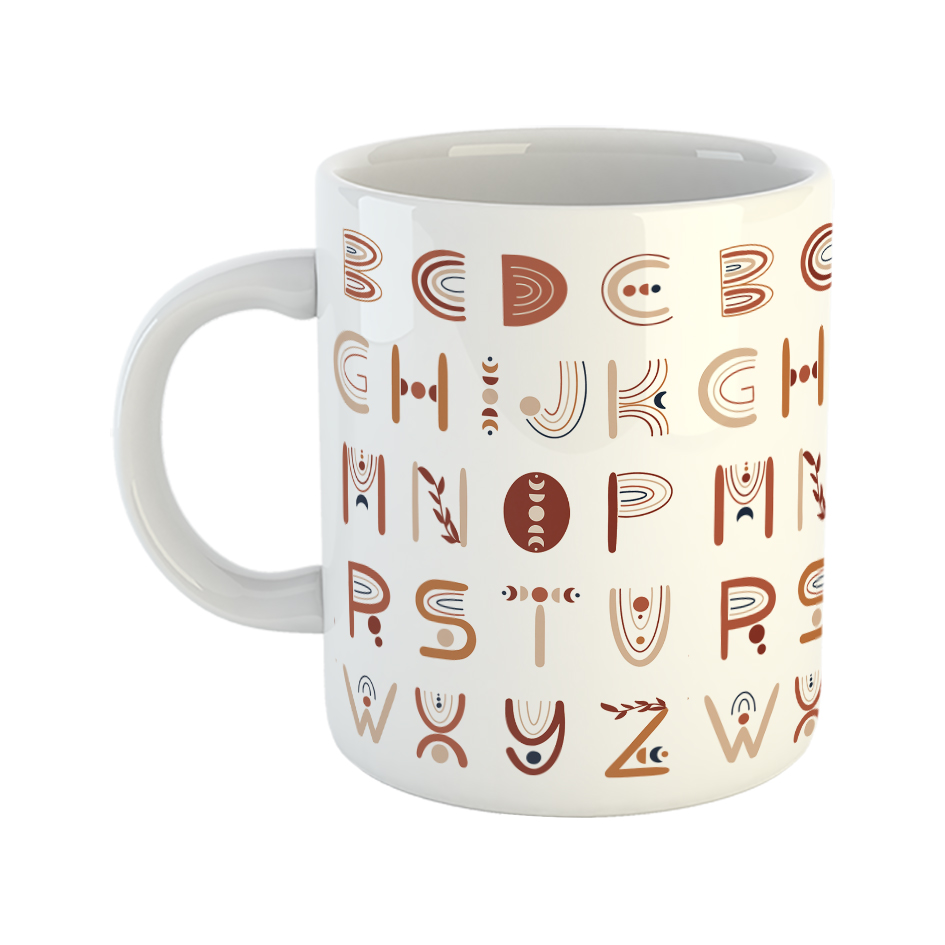 ماگ طرح حروف انگلیسی فانتزی