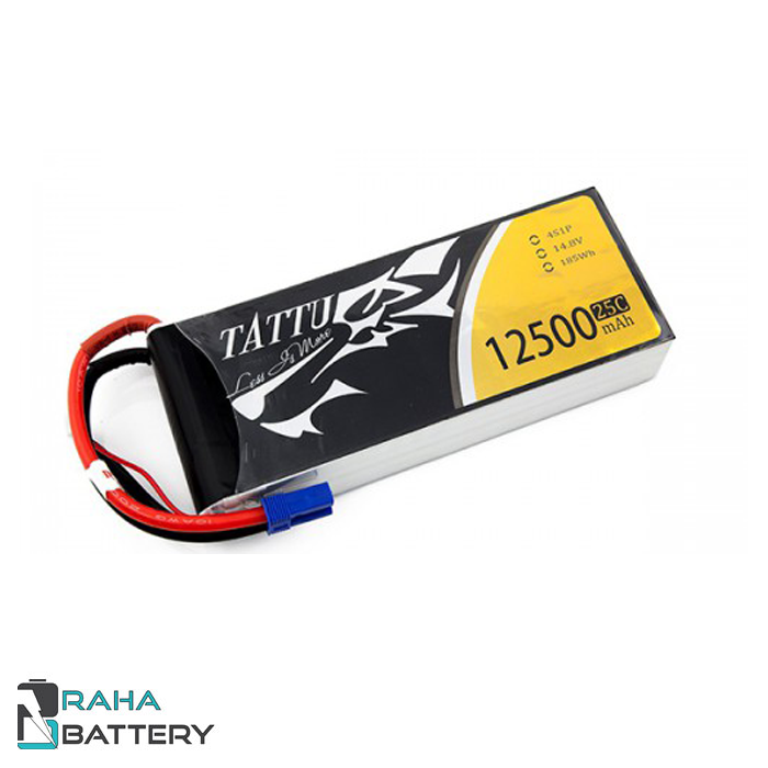 باتری لیتیوم پلیمر 6 سل Tattu 12500 mAh 25c