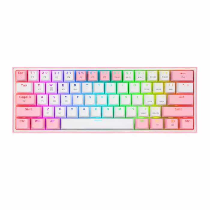 کیبورد مکانیکال گیمینگ ردراگون K616 FIZZ Pro WHITE/PINK RGB
