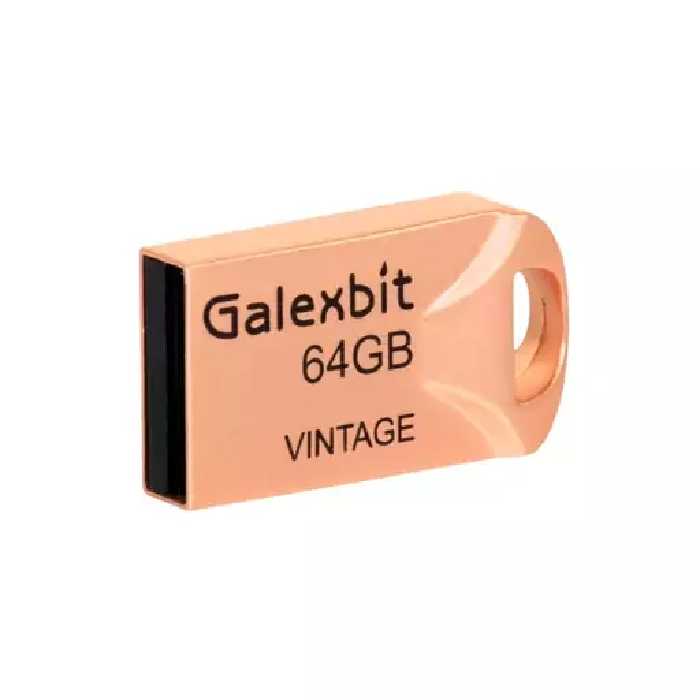 فلش مموری64گیگ با گارانتی مادام العمر.مدل رزگلد Galexbit Vintage USB2.0