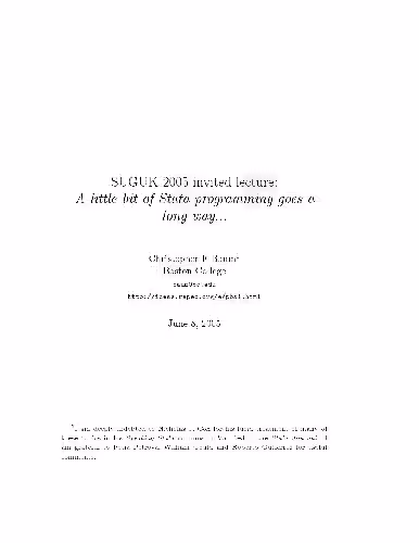 خرید و دانلود نسخه کامل کتاب A Little Bit Of Stata Programming Goes A Long Way
