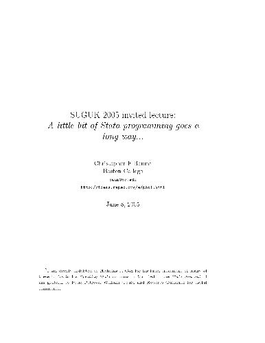 خرید و دانلود نسخه کامل کتاب A Little Bit Of Stata Programming Goes A Long Way
