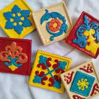 خشت سفالی رنگ آمیزی شده کد 2