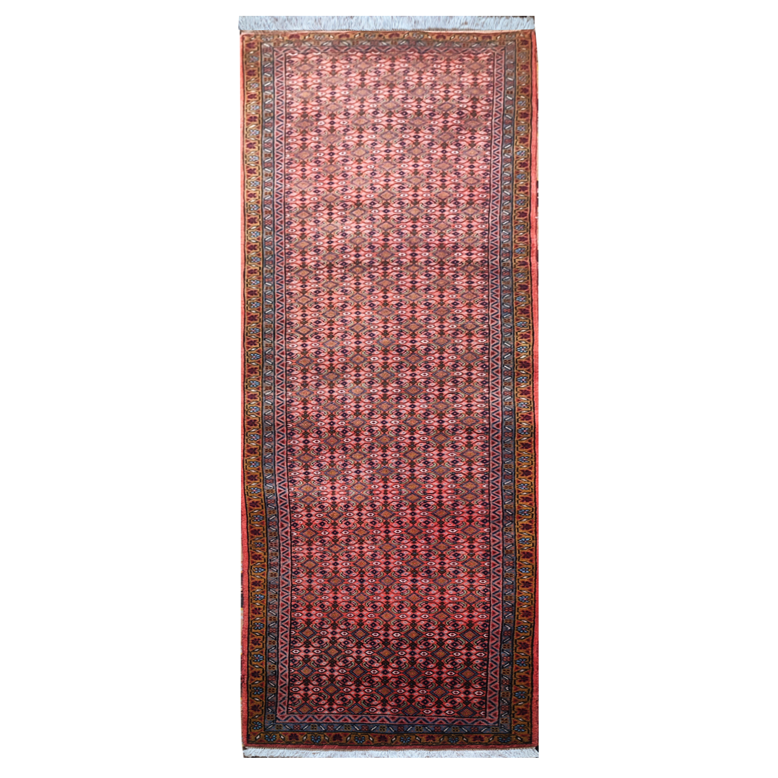 فرش قدیمی دستبافت کنار طول سه متری مدل MG39