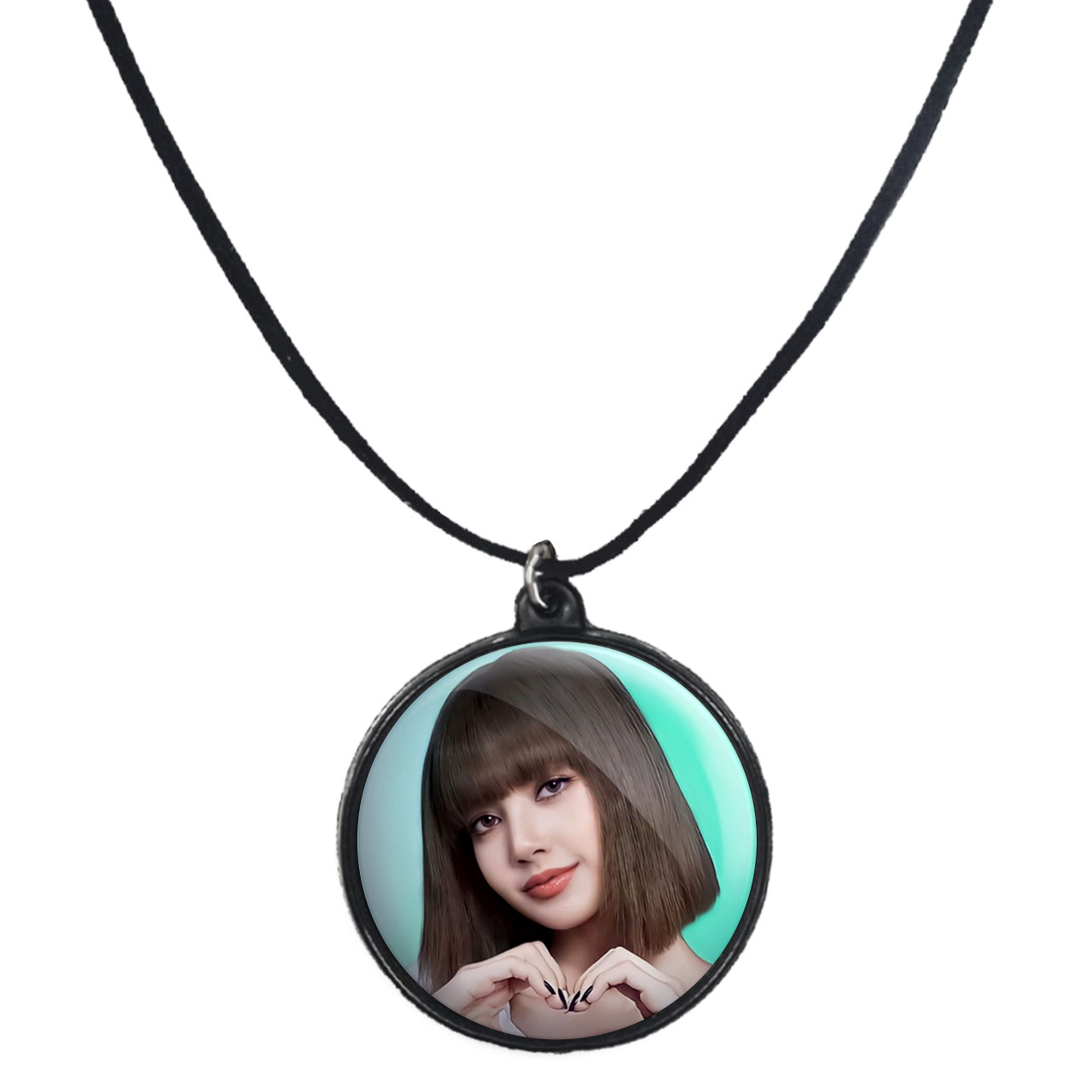 گردنبند پرمانه طرح بلک پینک کد pmb.18054 مدل دو طرفه