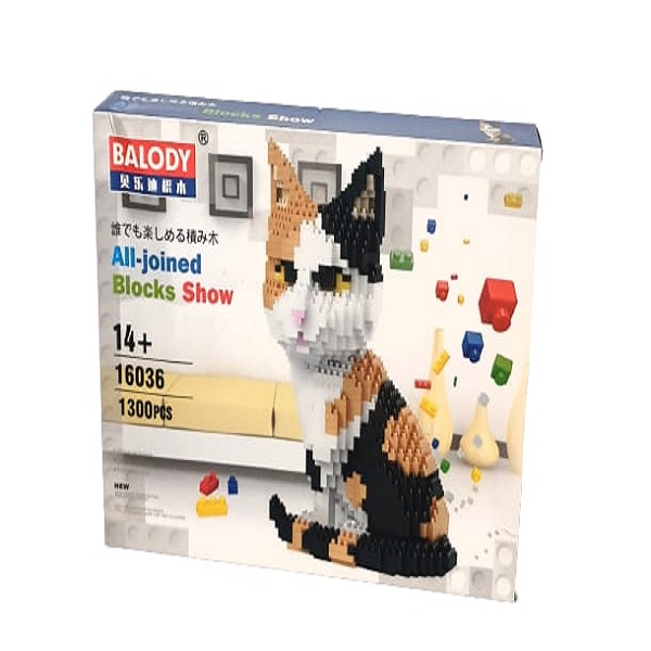 ساختنی مدل گربه سه رنگ طرح نشسته کد 16036