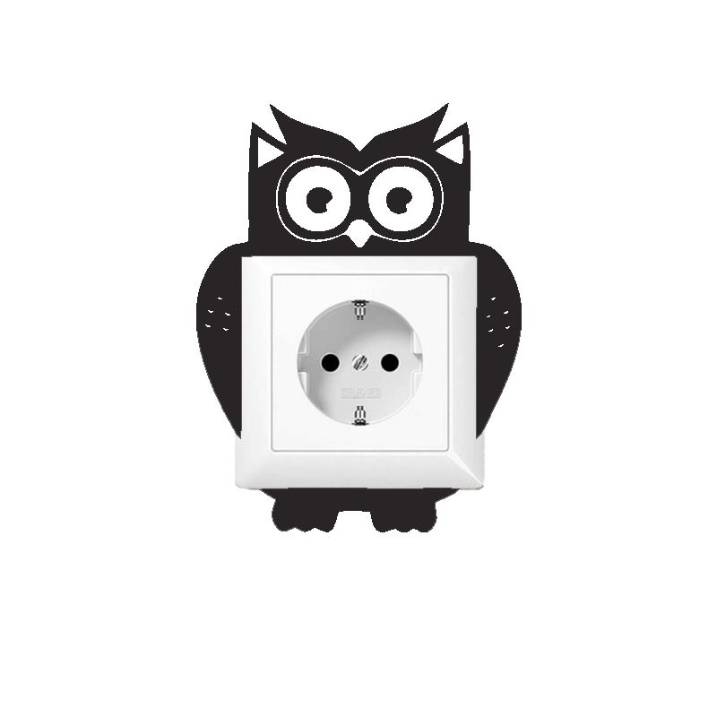 برچسب کلید و پریز طرح  جغد بیدار