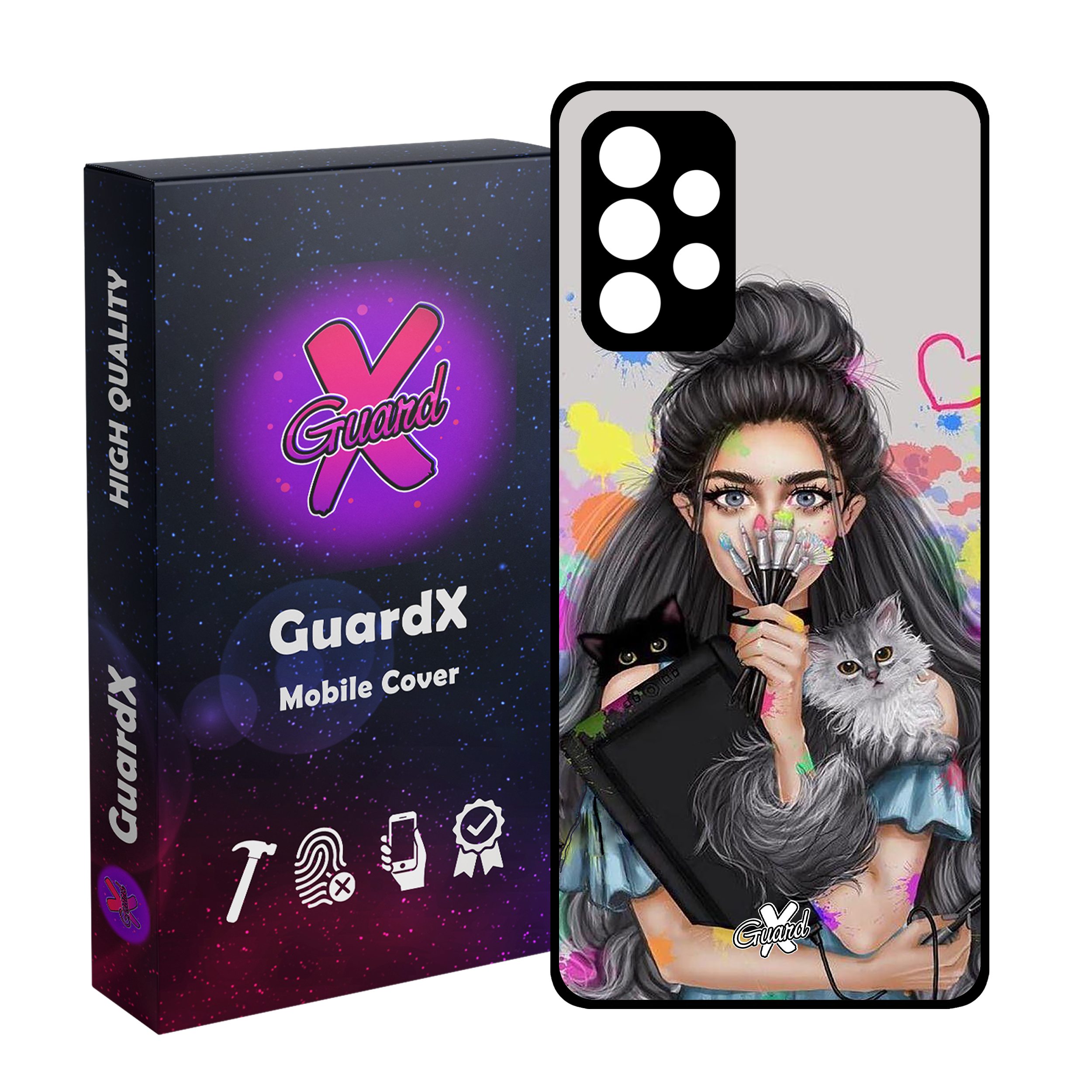 کاور گارد ایکس طرح Girl مدل Glass10386 مناسب برای گوشی موبایل سامسونگ Galaxy A72