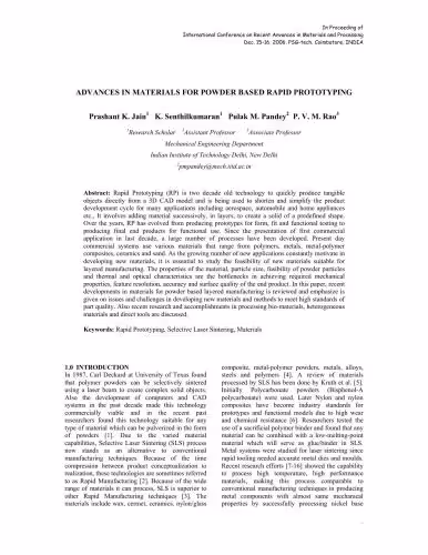 خرید و دانلود نسخه کامل کتاب Advances in materials for powder based rapid prototyping