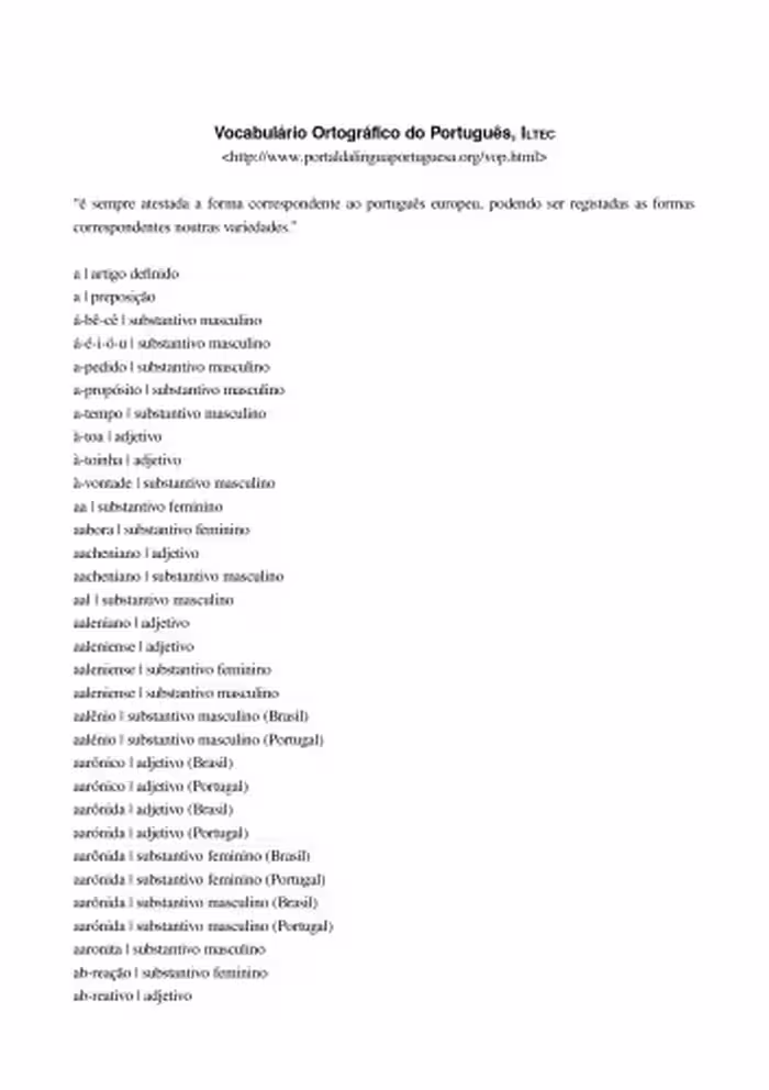 خرید و دانلود نسخه کامل کتاب Vocabulário Ortográfico do Português, ILTEC - Léxico da Galiza, AGLP (corrigido)