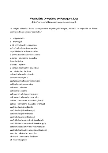 خرید و دانلود نسخه کامل کتاب Vocabulário Ortográfico do Português, ILTEC - Léxico da Galiza, AGLP (corrigido)