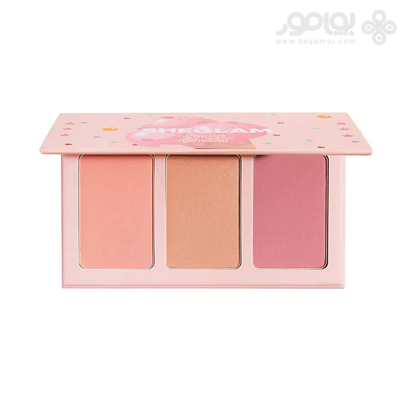 پالت رژگونه 3 رنگ شیگلم مدل SWEET CHEECKS رنگ ENAMORED