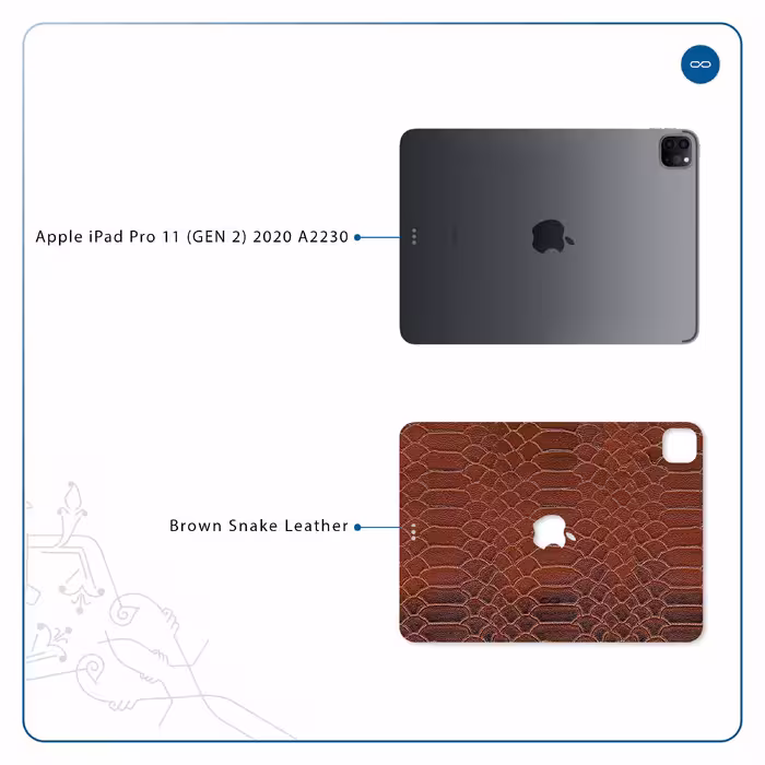 برچسب پوششی ماهوت مدل Brown-Snake-Leather مناسب برای تبلت اپل iPad Pro 11 (GEN 2) 2020 A2230
