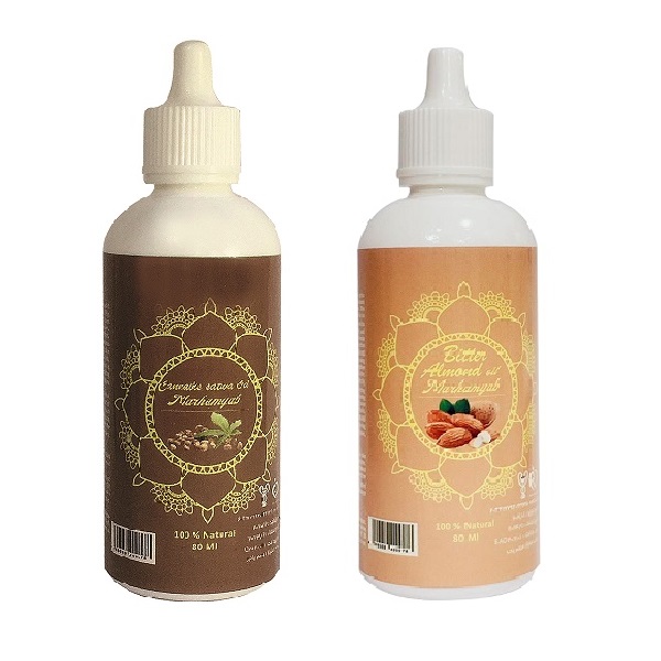 روغن تقویت کننده مو ، مژه و ابرو مرهم یاب مدل بادام تلخ و شاهدانه حجم 80 میلی لیتر مجموعه 2 عددی