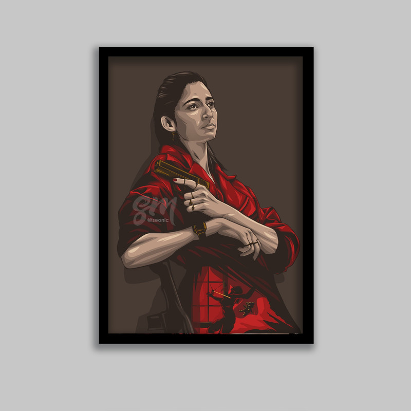 تابلو مدل نایروبی سریال خانه کاغذی Money Heist کد LA-G10659-2 | دنیای قاب