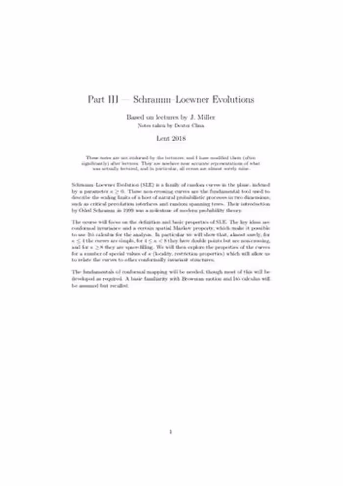خرید و دانلود نسخه کامل کتاب Schramm–Loewner Evolutions