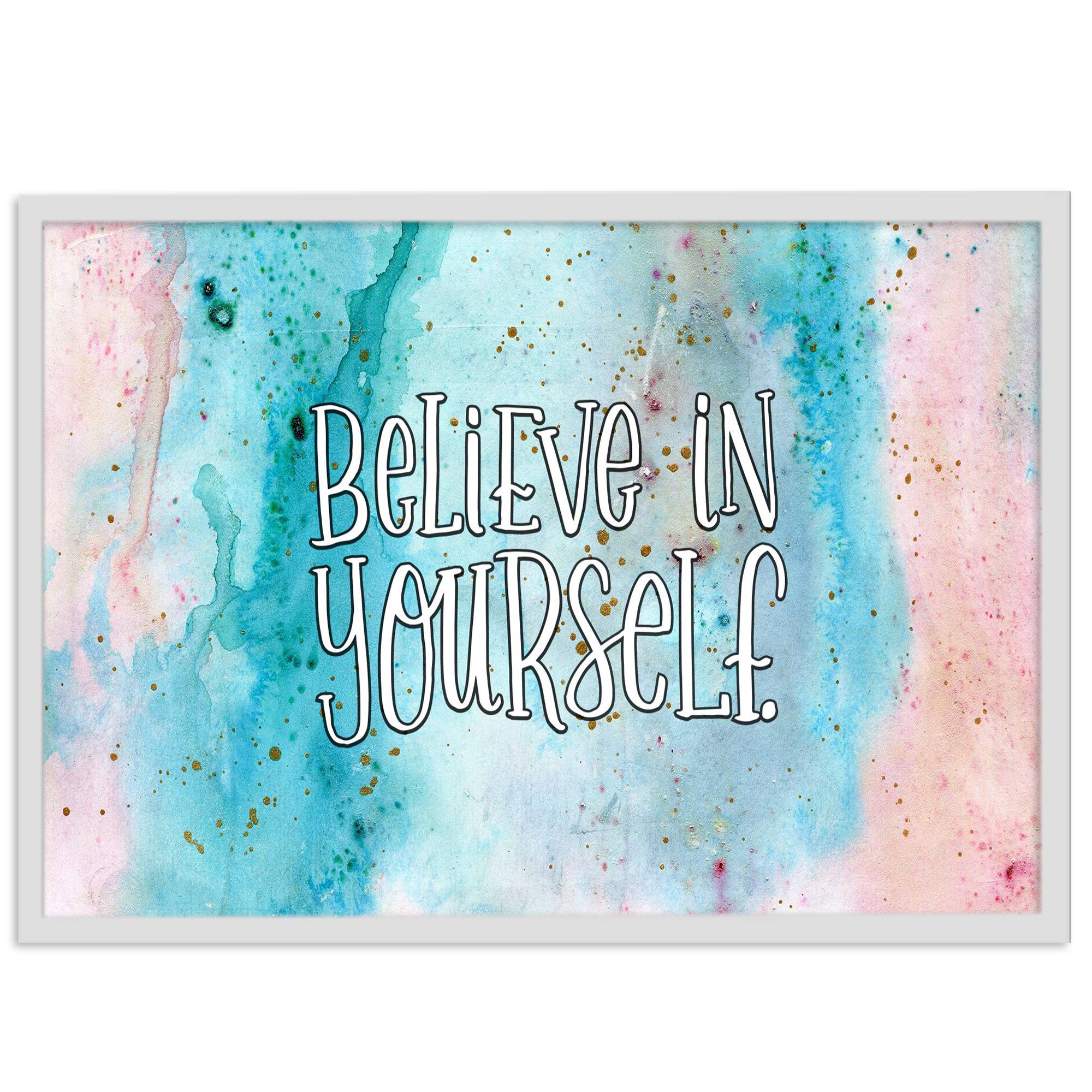 تابلو بکلیت طرح جمله انگلیسی خودت را باور داشته باش مدل W-s1732