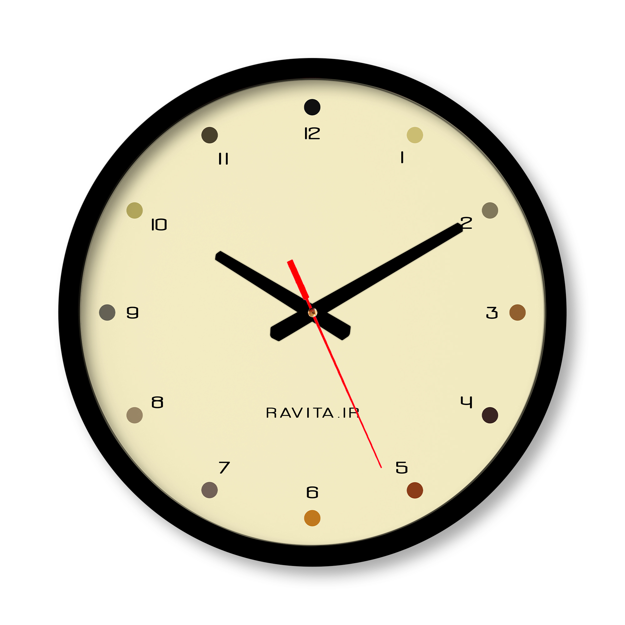 ساعت دیواری بزرگ راویتا طرح Minimal Color کد 3637