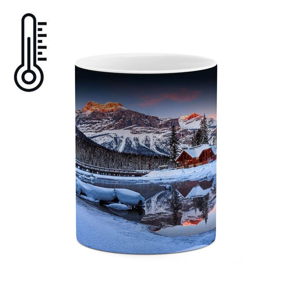 ماگ حرارتی کاکتی طرح منظره برفی مدل mgh14844