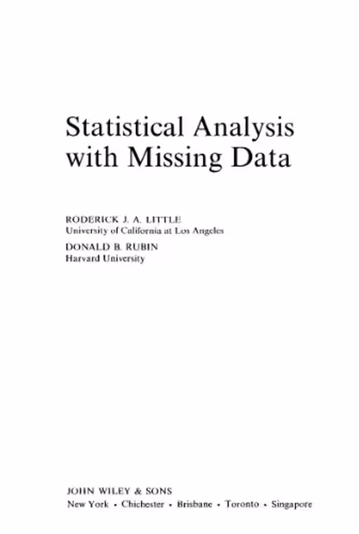 خرید و دانلود نسخه کامل کتاب Statistical analysis with missing data