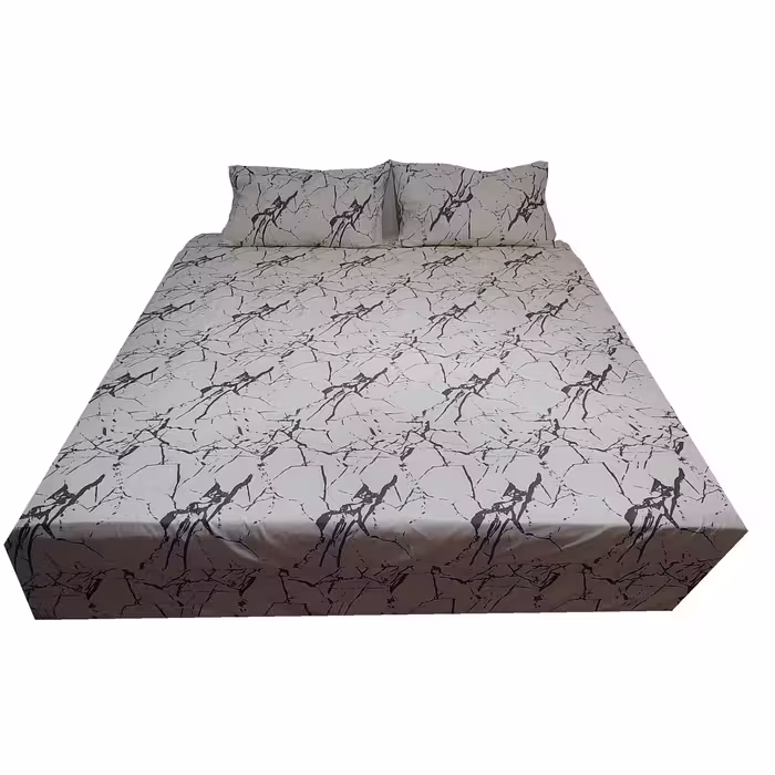سرویس ملحفه مدل کشدار ni05015 طرح مرمر کد 160 2 نفره 3 تکه