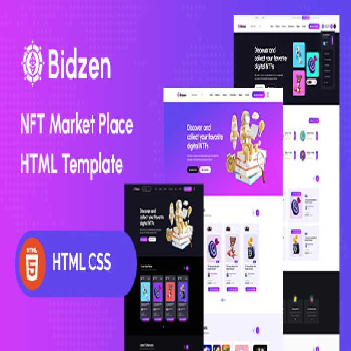 دانلود قالب HTML فروشگاه ان اف تی Bidzen