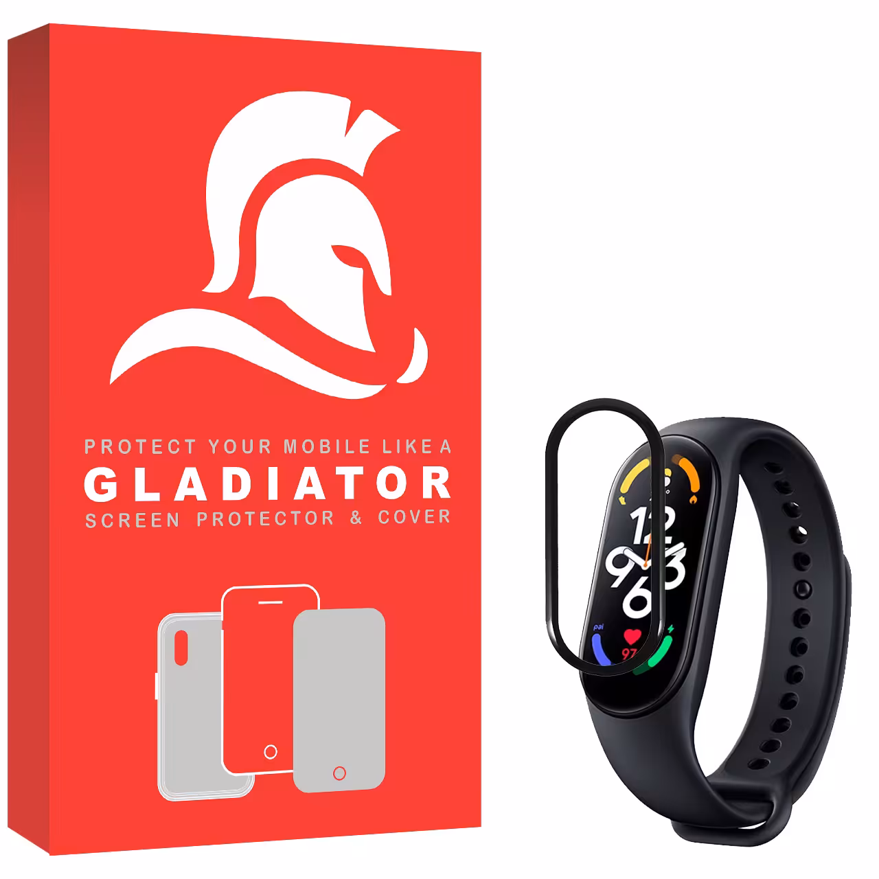 محافظ صفحه نمایش گلادیاتور مدل GWP1000 مناسب برای ساعت هوشمند شیائومی Mi Band 7