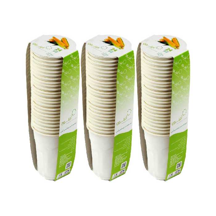 لیوان یکبار مصرف آملون مدل 250x24x3 سه بسته 24 عددی