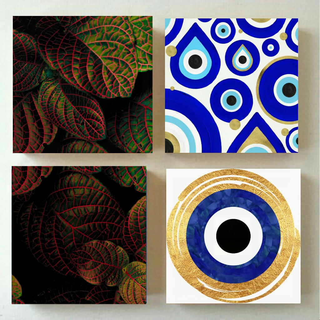 تابلو بوم طرح چشم نظر کدBH224 مجموعه ۴ عددی