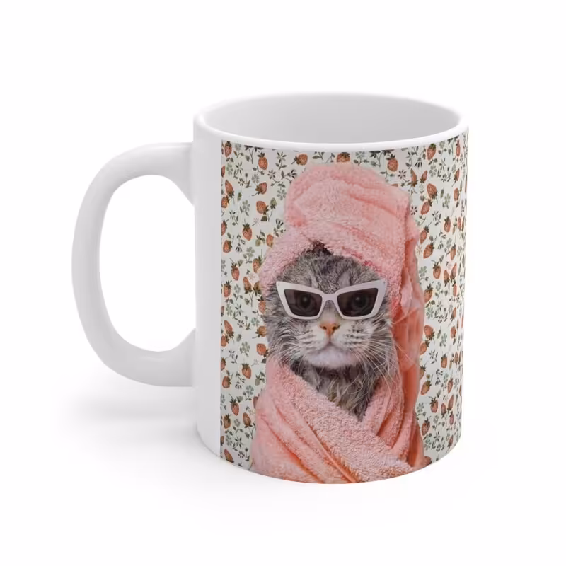 ماگ طرح گربه Cat مدل NM1232