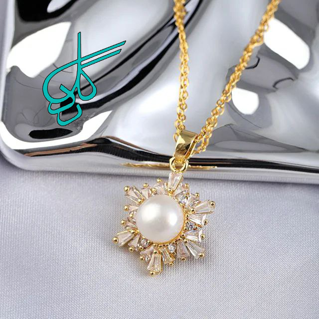 خرید گردنبند استیل مرواریدی جدید و رنگ ثابت کیفیت عالی کد 1515606 - ردگل