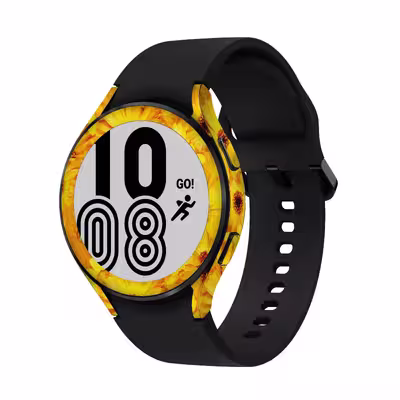 برچسب ماهوت طرح Yellow Flower مناسب برای ساعت هوشمند سامسونگ Watch4 44mm