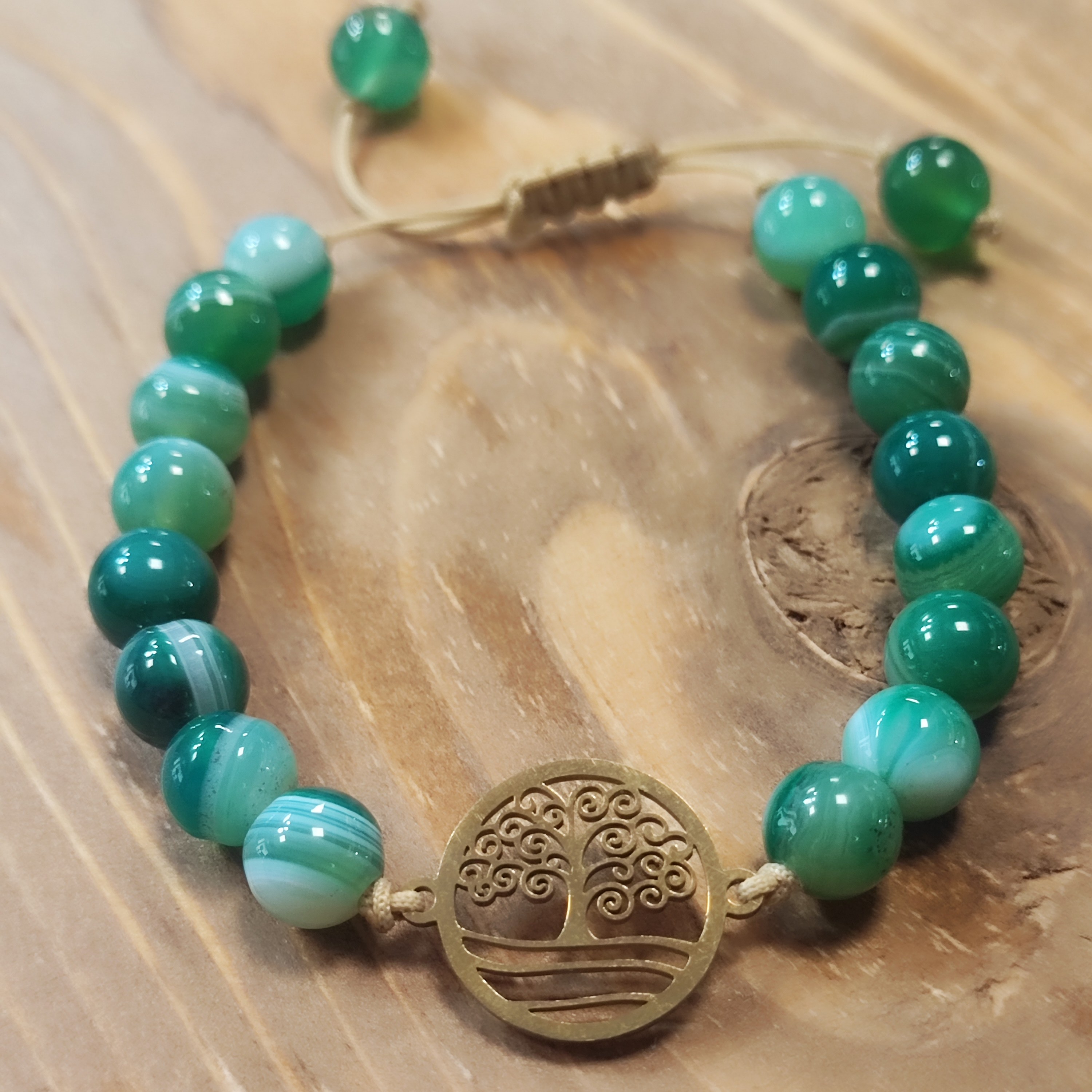 دستبند عقیق رنگی سبز