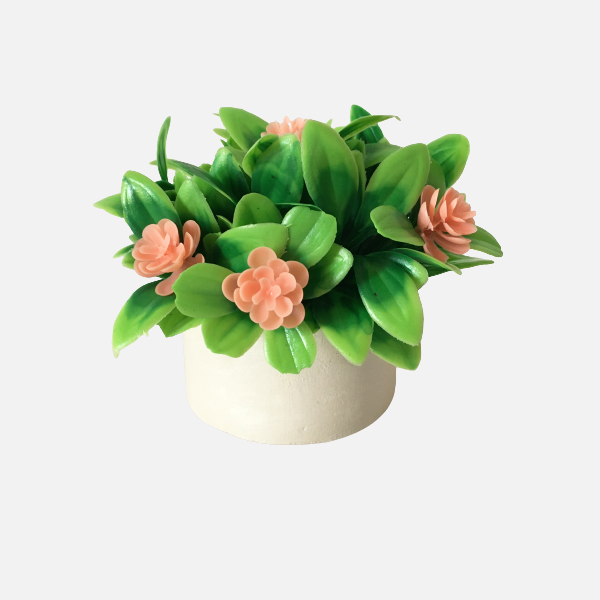 گلدان به همراه گل مصنوعی مدل ریحان گلی کد 687