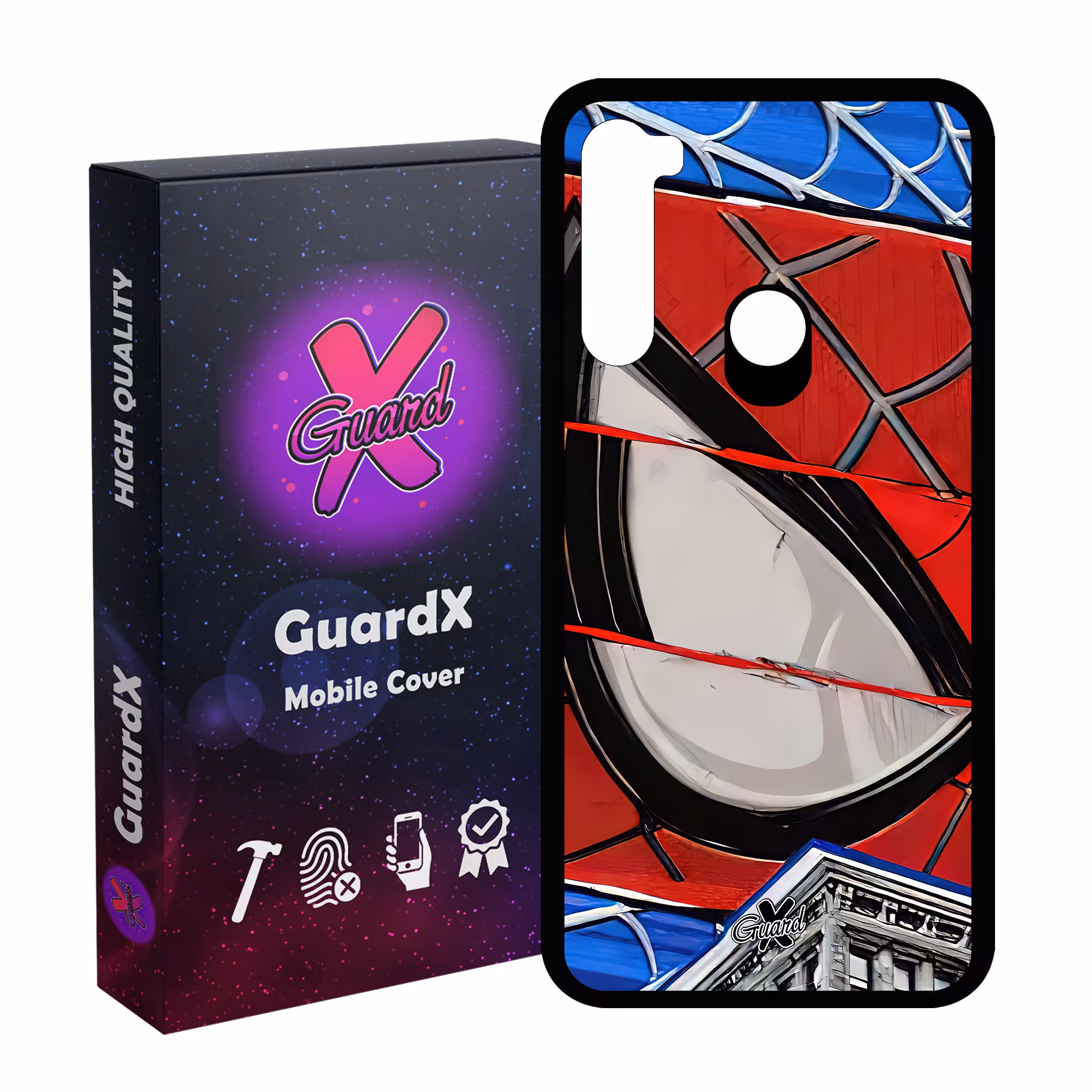 کاور گارد ایکس طرح مرد عنکبوتی مدل Glass10491 مناسب برای گوشی موبایل شیائومی Redmi Note 8